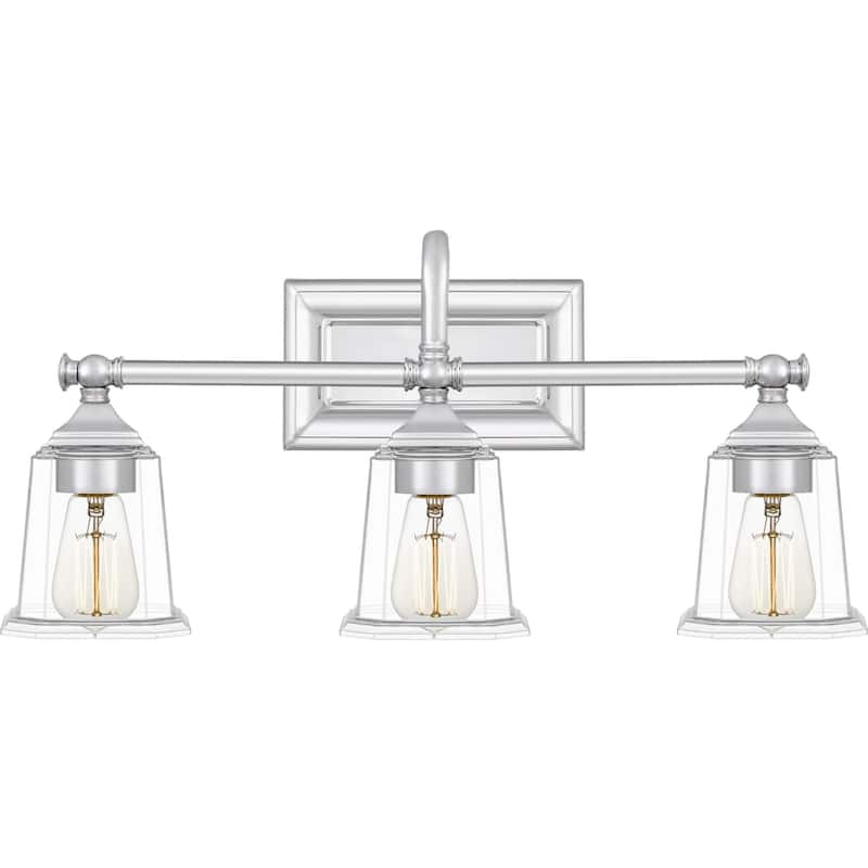 Roseto Barry 3 Light 22" Wide Bathroom Vanity Light - Polished Chrome