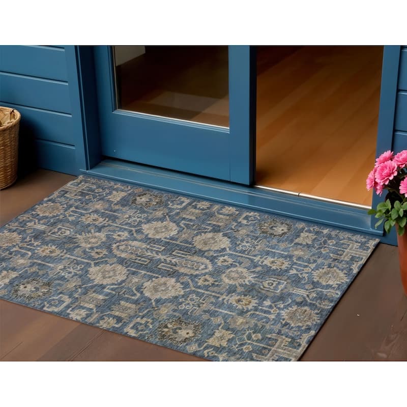 HomeRoots Oriental Traditional Rectangle Outdoor Rug - 3' x 5'