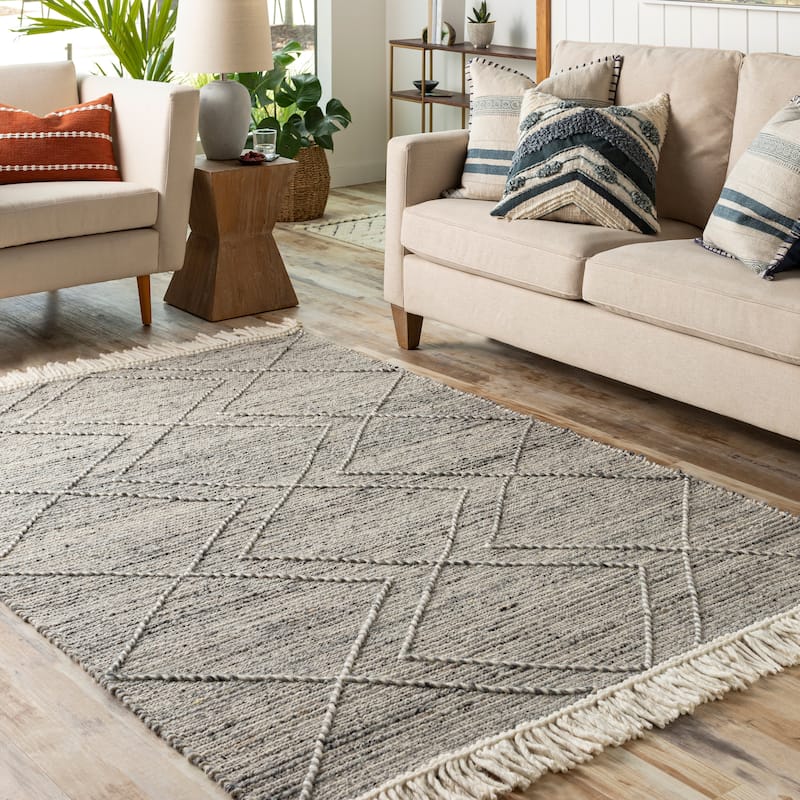 Livabliss Paulu Cottage Diamond Area Rug - Gray - 8' x 10'