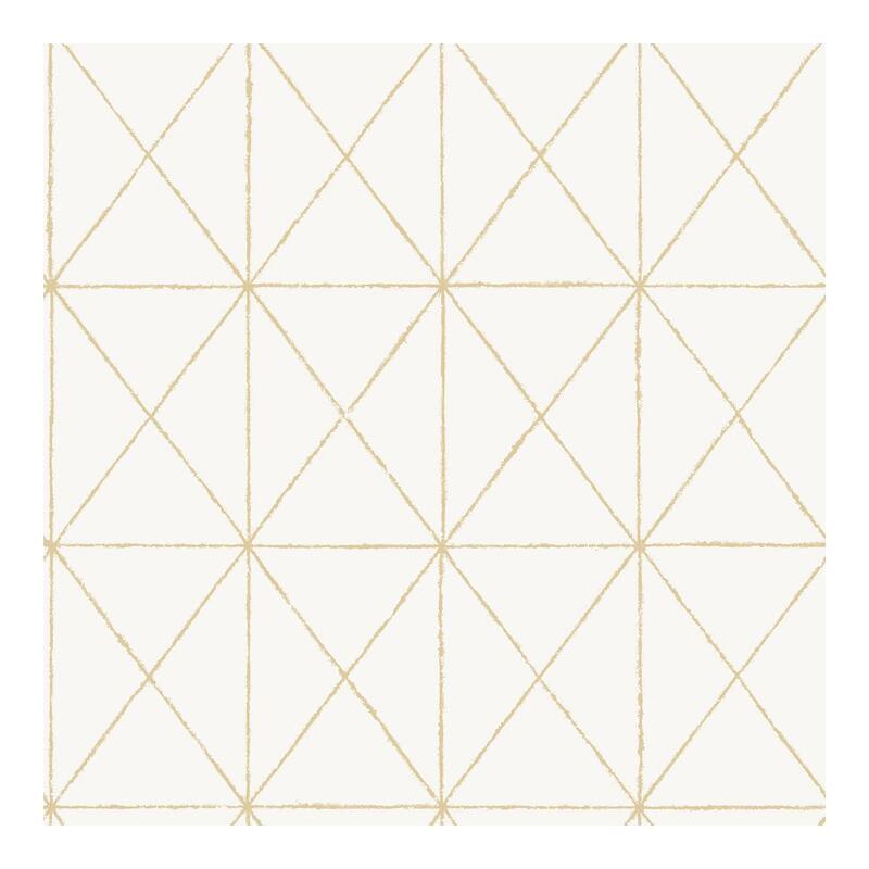 NuWallpaper White & Gold Get In Line Peel & Stick Wallpaper - 216in x 20.5in x 0.025in