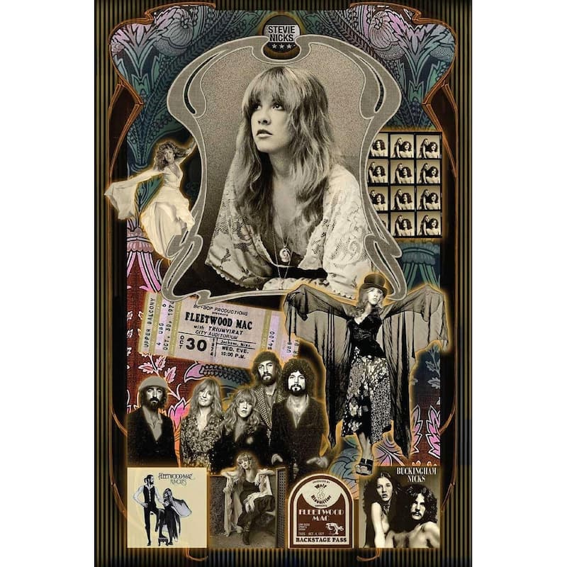 Stevie Nicks FM Collage Art Poster - 24 x 36 Inch