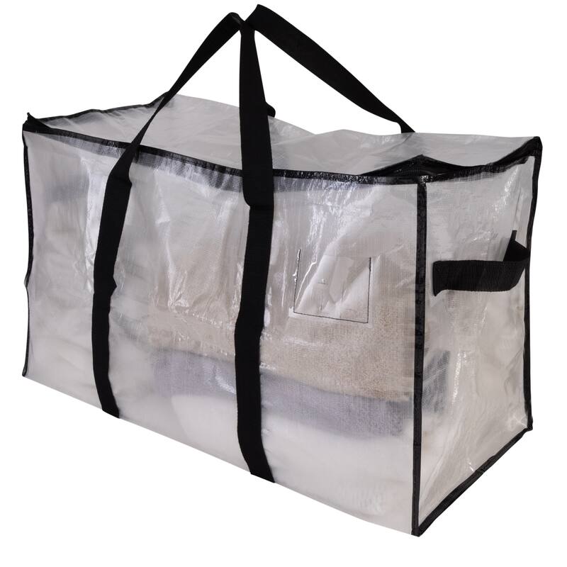 Organize It All 2 Pack Foldable Heavy Duty Storage Bags in Clear
