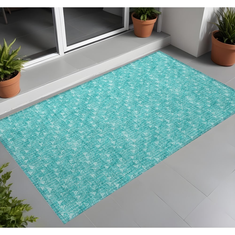 Pave Abstract Shapes Weather Resistant Timeless Fusion Outdoor Rug