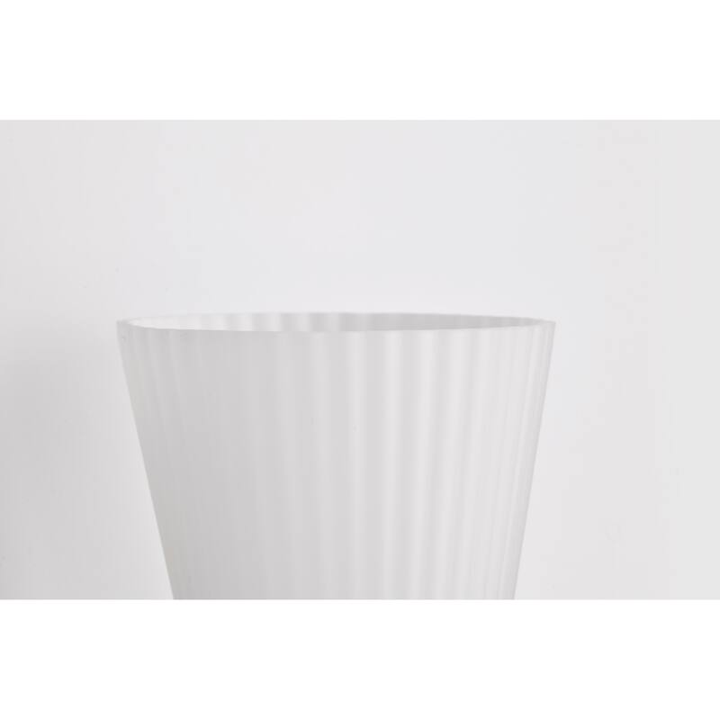 Royale 4 Light Vanity Brushed Nickel Finish Ribbed White Glass - Brushed Nickel