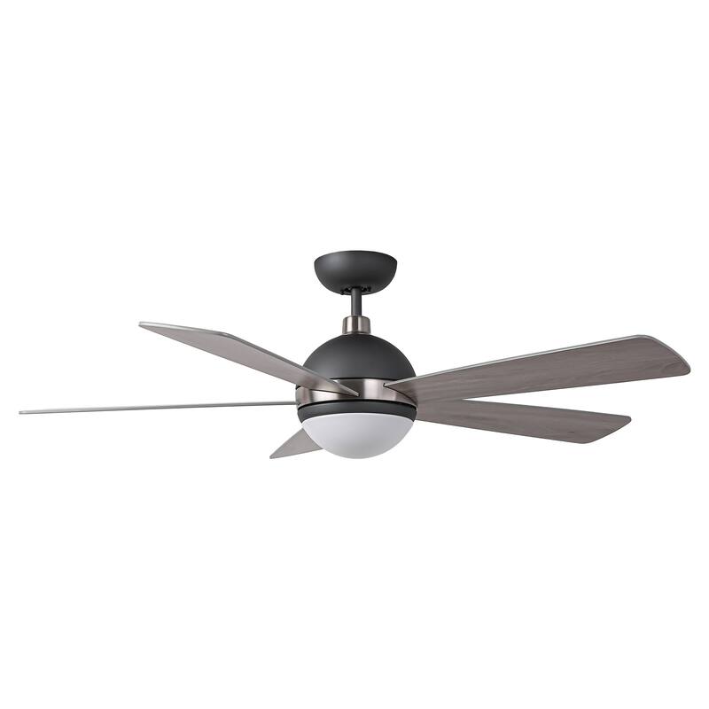 52" Graphite Wooden Modern Ceiling Fan with Light and Remote - Timber Gray