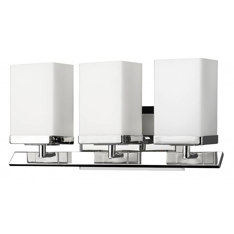 100W Max Silver Flush Mount Wall Light with 3 Frosted Glass Shades and Dimmable Hardwired Dry Rated - 8" H x 16" W x 5.5" D
