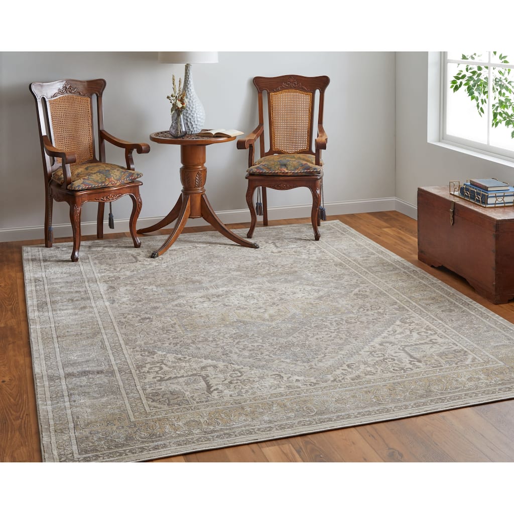 Grand Bazaar Neoma Machine Made Medallion Traditional Area Rug