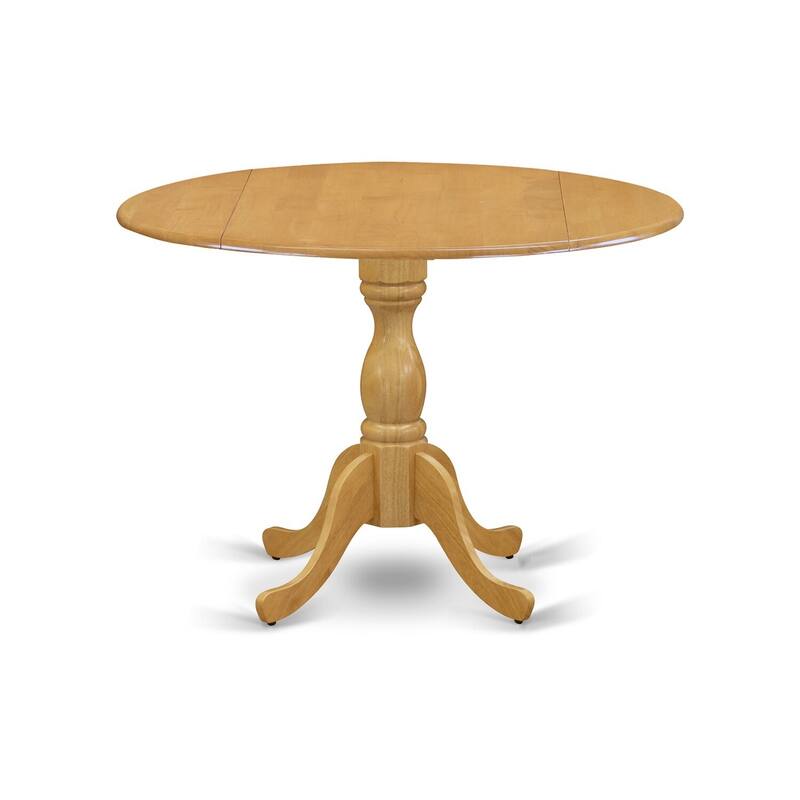 HomeStock 5-Piece Natural Oak Finish Solid Wood Top Dining table with 4 Chairs with Slat Back