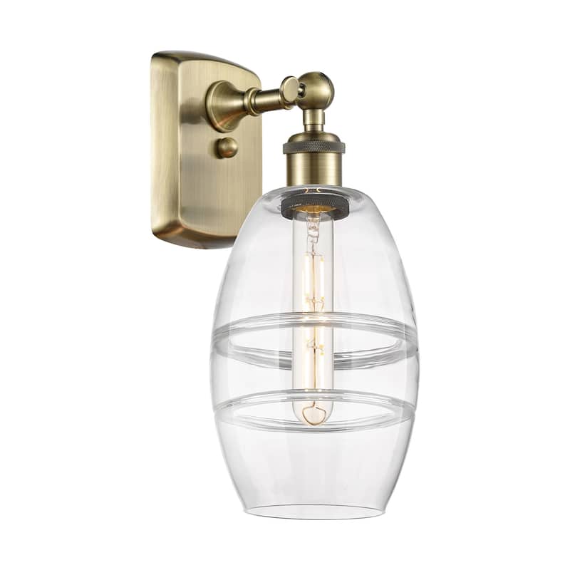 Innovations Lighting 516-1W-10-6 Vaz Sconce Vaz 10" Tall Wall Sconce - Antique Brass / Clear