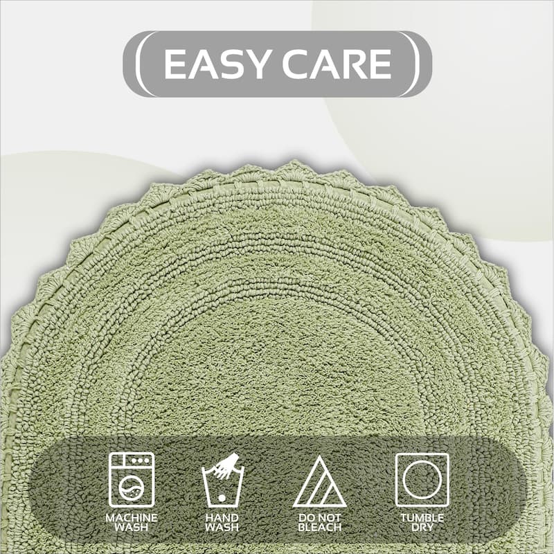 Better Trends Bath Rugs Set 100% Cotton Soft & Water Absorbent Tufted Bathroom Rug for Shower, Sink Bath Mats Lilly Crochet