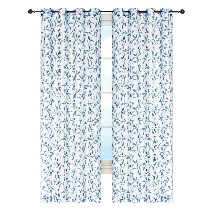 Gloria Leaf Vine Sheer Curtain Panel with Grommet Top - 7.250 x 5.500 x 2.250