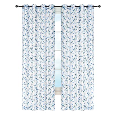 Gloria Leaf Vine Sheer Curtain Panel with Grommet Top - 7.250 x 5.500 x 2.250