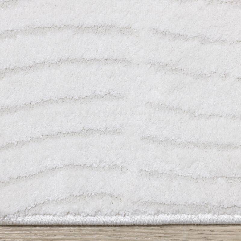 Neutral Swirls Modern Rug in Light Cream