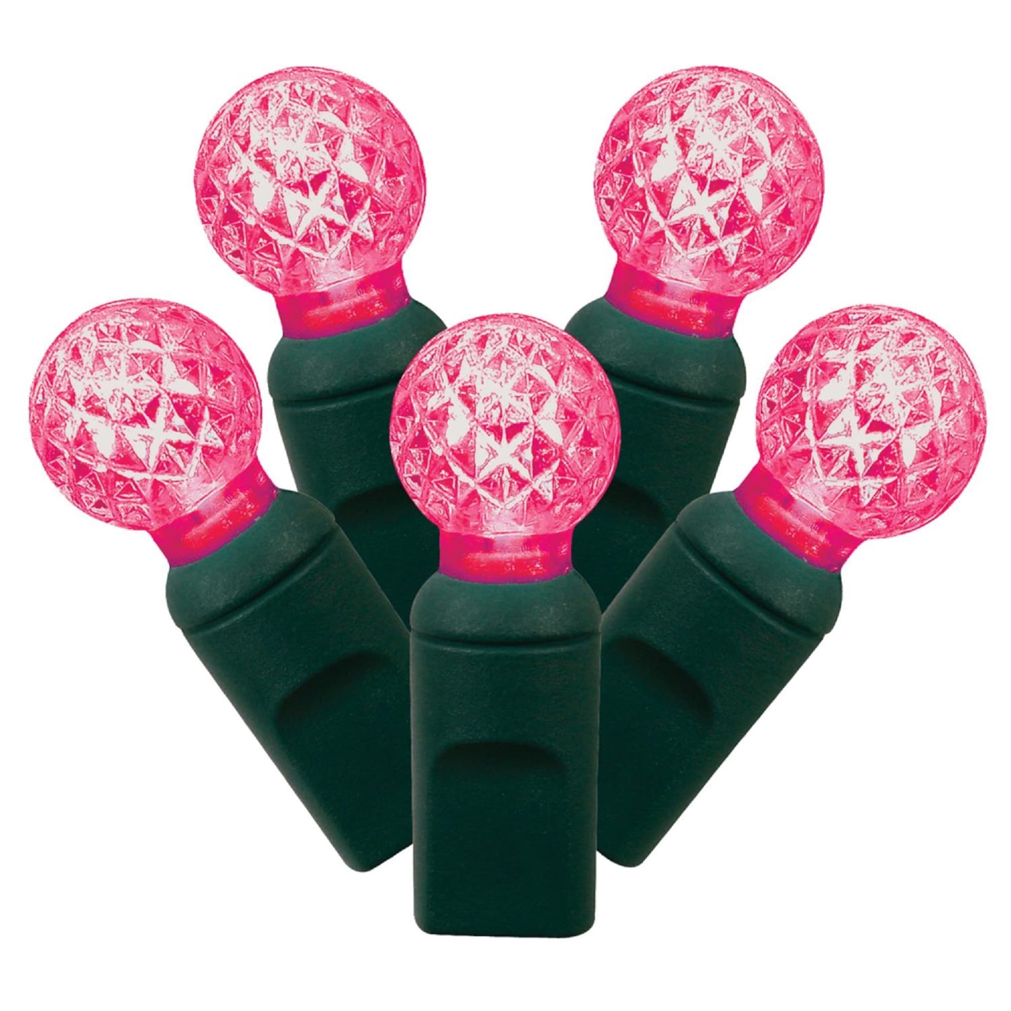 100 Battery Operated Magenta Pink Berry Christmas Lights - 33 ft
