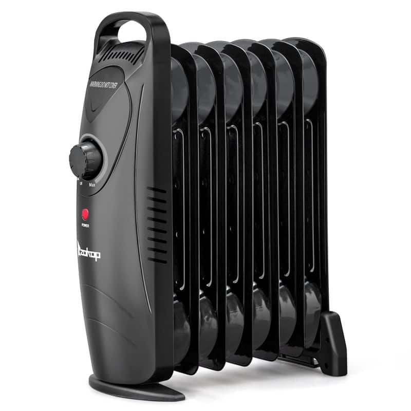 600W Portable Electric Space Heater Oil Filled Radiator Heater - Black
