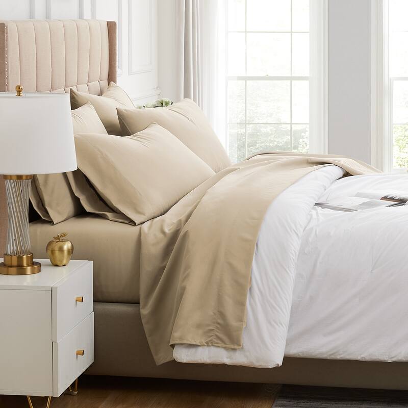 Vilano Series Extra Deep Pocket 6-piece Bed Sheet Set - Sand - Twin