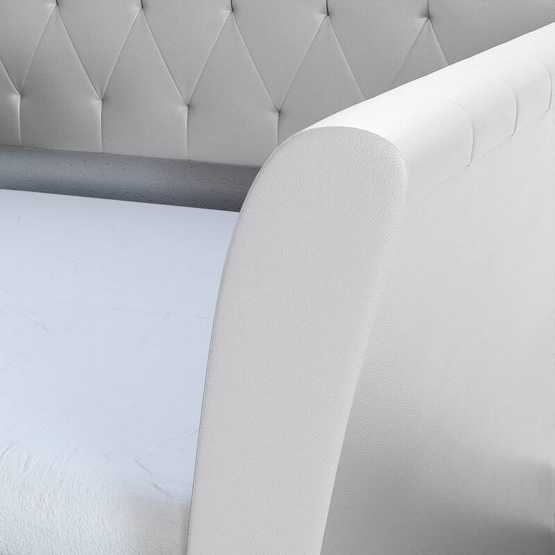 St. Ives Faux Leather Upholstered Day Bed with Trundle