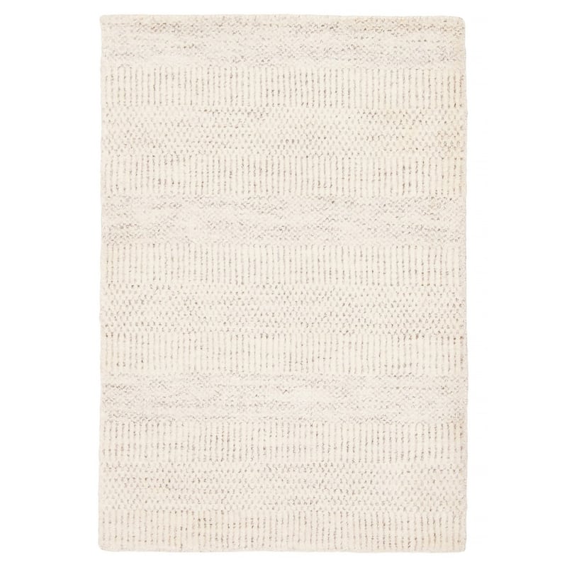 ECARPETGALLERY Hand Loomed Pearl Cream Viscose, Wool Rug - 2'0 x 2'11 - Cream - 2'0 x 2'11