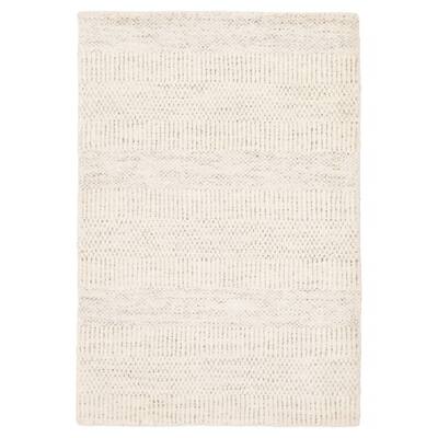 ECARPETGALLERY Hand Loomed Pearl Cream Viscose, Wool Rug - 2'0 x 2'11