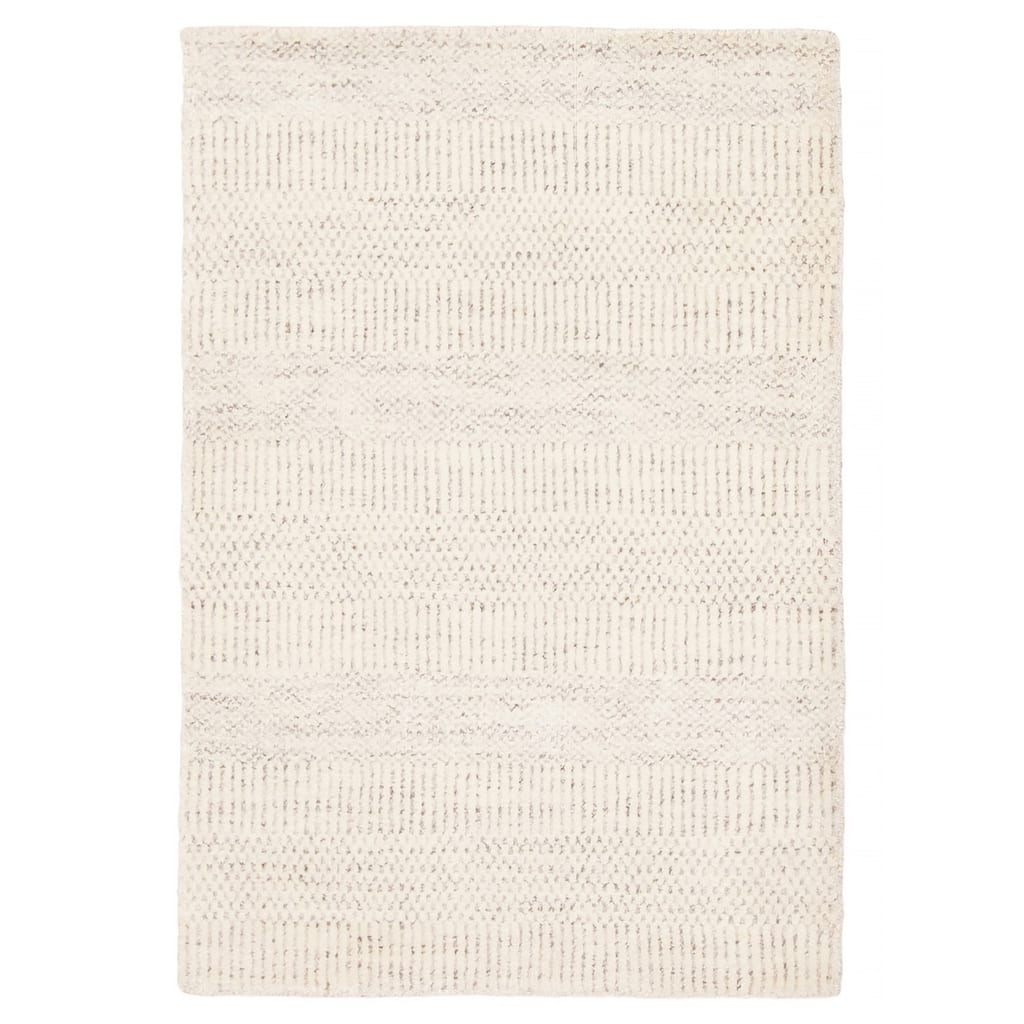 ECARPETGALLERY Hand Loomed Pearl Cream Viscose, Wool Rug - 2'0 x 2'11
