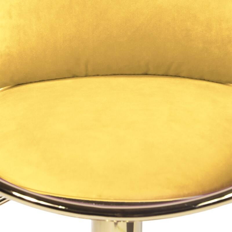 velvet bar chair, pure gold plated, 360 degree rotation, adjustable height,Suitable for dinning room and barset of 2