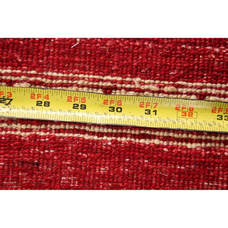 Bordered Gabbeh Kashkoli Oriental Runner Rug Hand-knotted Wool Carpet - 2'7" x 8'10"