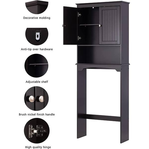 Spirich Bathroom Storage Tall Corner Cabinet With 2 Doors And 3 Tier Shelves White Overstock 31673368