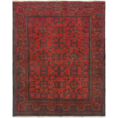 Khal Mohammadi Sabah Red/Navy Rug - 4'11" x 6'3"
