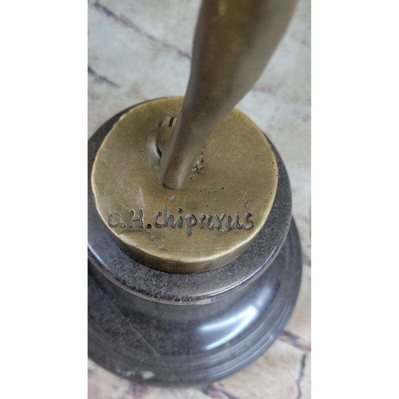 Stunning Bronze Art Deco Dancing Lady Signed Sculpture Figurine Figure Hot Cast