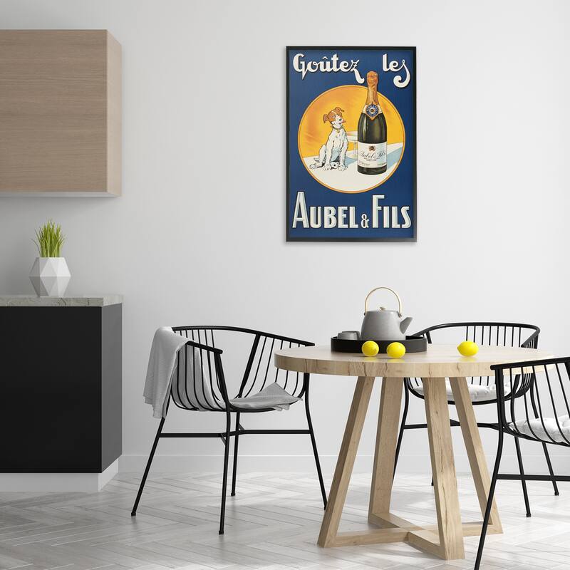 Stupell Dog & Wine Advertisement Framed Giclee Art Design By Marcus Jules