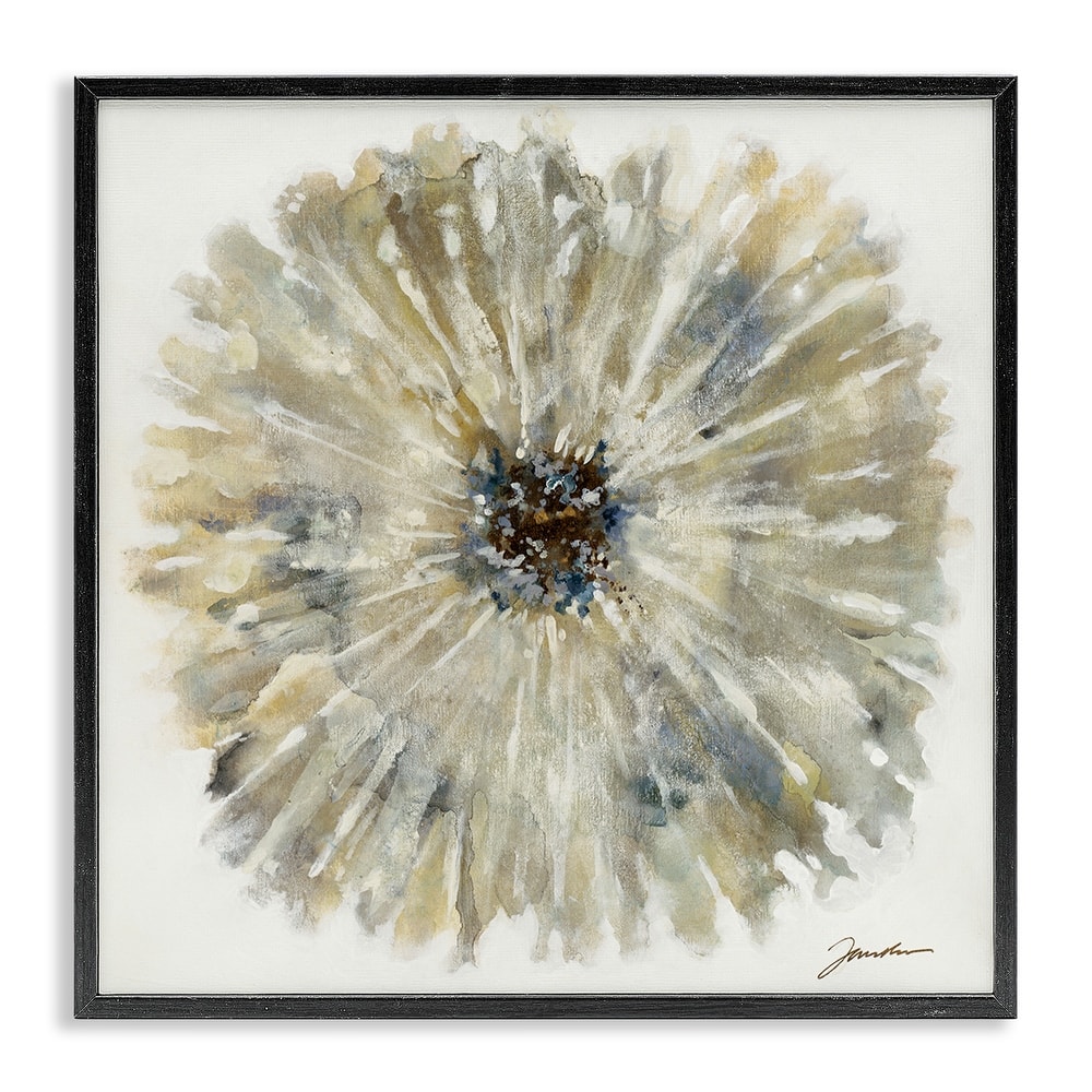 Stupell Neutral Rustic Abstract Flower Framed Giclee Art Design By Liz Jardine