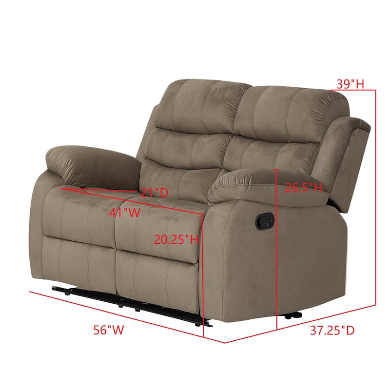 Selena Vinyl 3-Position Comfort Reclining Loveseat