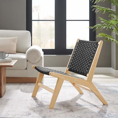 Saoirse Woven Rope Wood Accent Lounge Chair