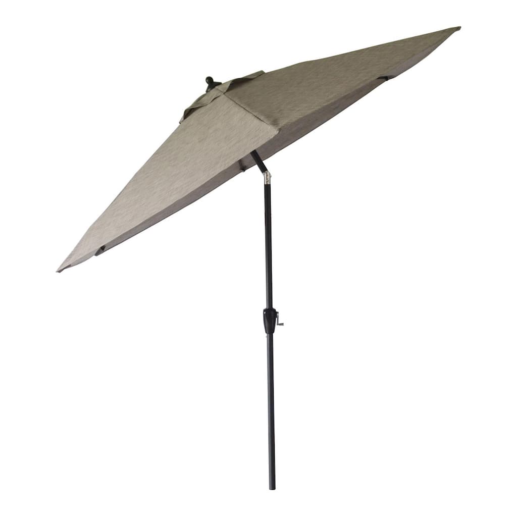 Living Accents 9 ft. Tiltable Gray Market Umbrella