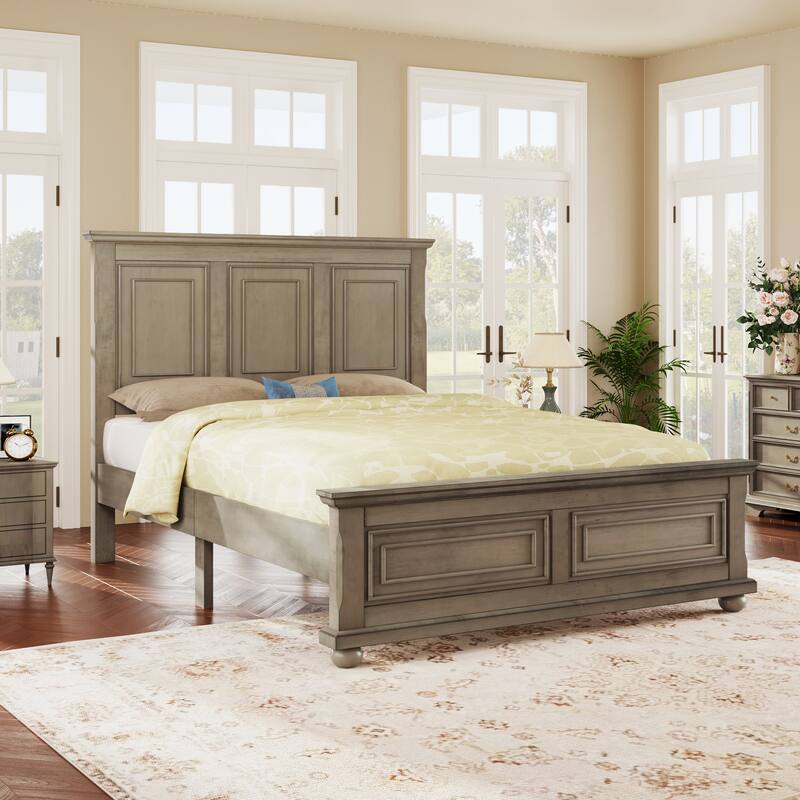 Traditional Town and Country Style Pinewood Vintage Full Bed Bed Bath