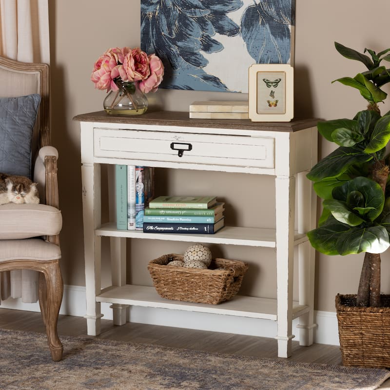 The Gray Barn Mead Grove French Accent White Console Table