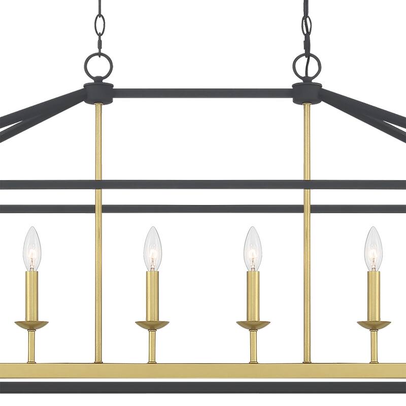 Acroma Mid-century Modern 6-light Kitchen Island Rectangle Chandelier - 49In
