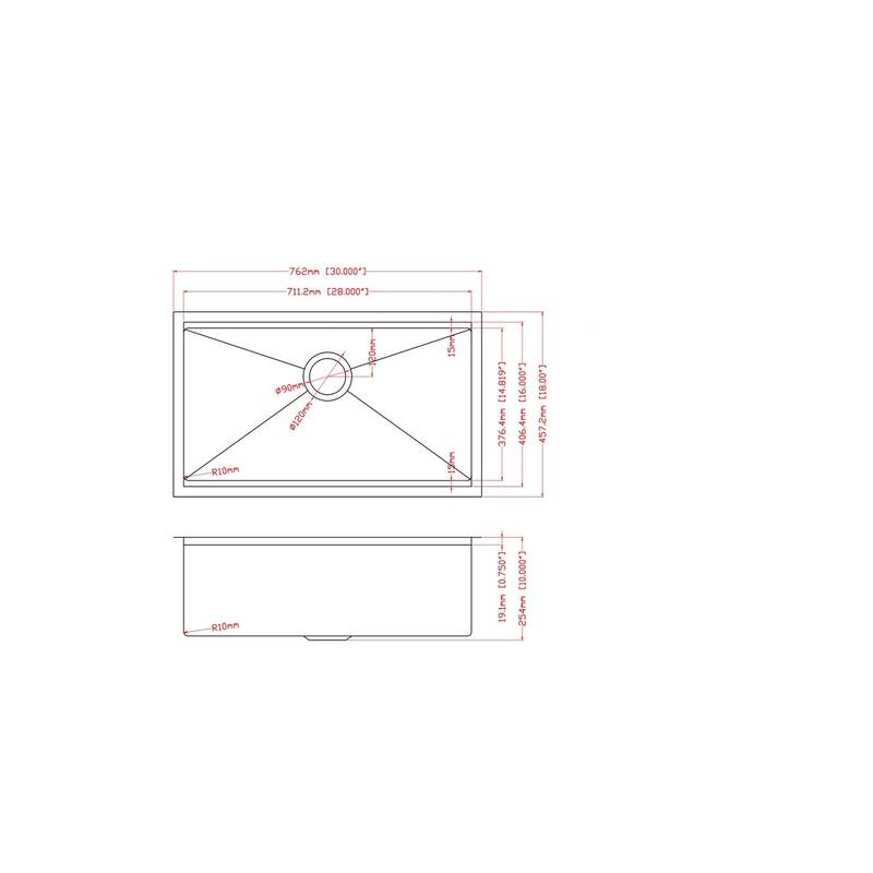 Undermount Workstation Kitchen Sink - 30"x18"x 10" Inch Stainless Steel 16 Gauge Deep Single Bowl Sink