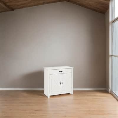 Farmhouse Barn Doors Sideboard Buffet with Adjustable Shelves
