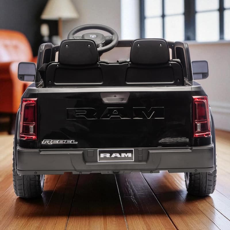24V Licensed Dodge RAM 2500 Kids Ride On Truck with Remote, 2-Seater, Bluetooth Music, USB/MP3, Dual Motor & Suspension