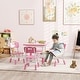preview thumbnail 9 of 8, Kids Table and Chair Set, Height Adjustable 5 Piece Toddler Table and Chair Set with Storage Box - Pink