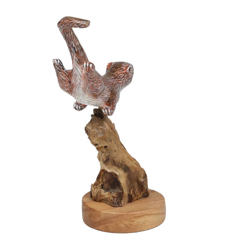 Novica Handmade Swimming Otter Wood Sculpture
