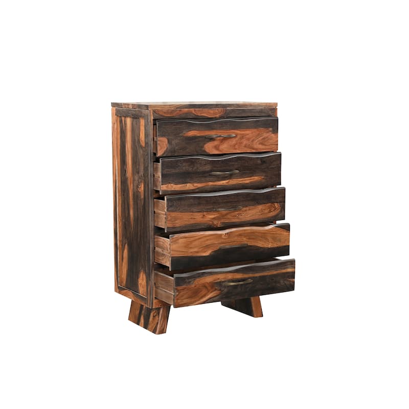 Jordan 5-drawer Live Edge Wood Chest