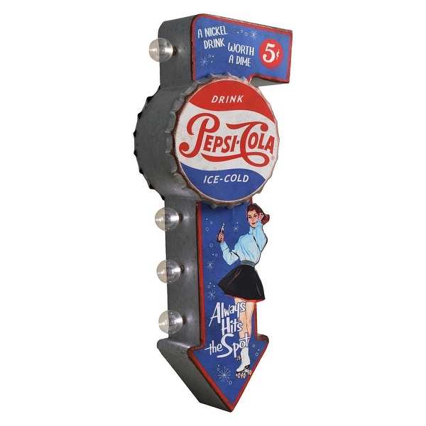 Pepsi-Cola Vintage Double-Sided LED Bottle Plaque 25