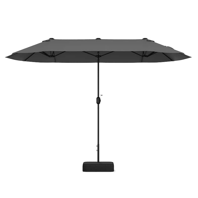 13FT Twin Table Patio Umbrella Double Sided with Crank for Outdoor Shade