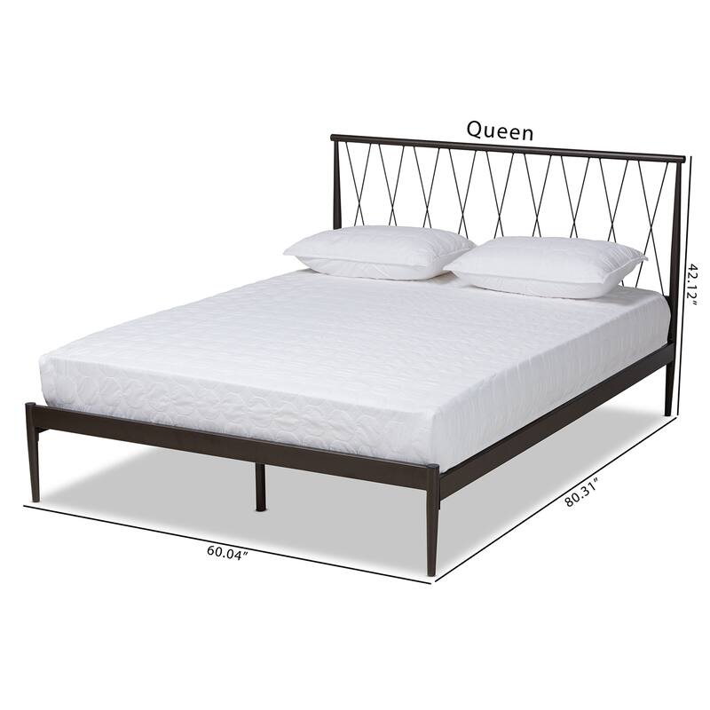 Nano Modern and Contemporary Metal Platform Bed in Black