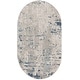preview thumbnail 88 of 96, Nourison Concerto Modern Abstract Distressed Area Rug 3' x 5' Oval - Ivory/Gray/Blue