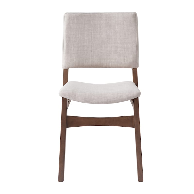 7-Piece Modern Dining Set: Rectangular Solid Wood Table & 6 Upholstered Linen Chairs, Dining Room Set