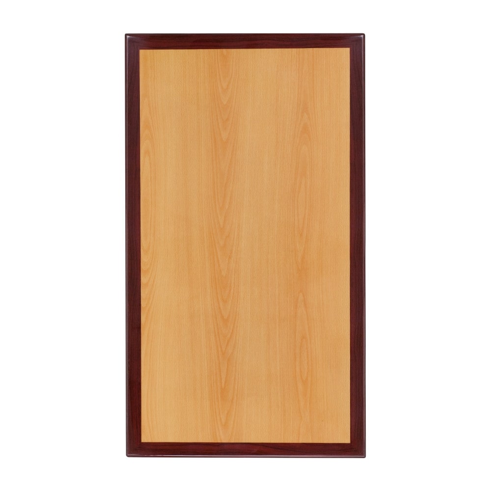 30" x 48" 2-Tone High-Gloss Resin Table Top with 2" Thick Drop-Lip - 30"W x 48"D x 2"H