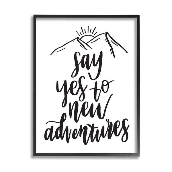 slide 1 of 21, Stupell Industries New Adventures Assertive Exploration Motivational Phrase Framed Wall Art, Design by Hey Bre! Creative Studio Black - 16 x 20